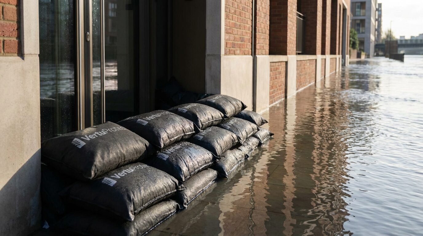 Sac anti-inondation Vertu-Protect qui protège une maison namuroise.