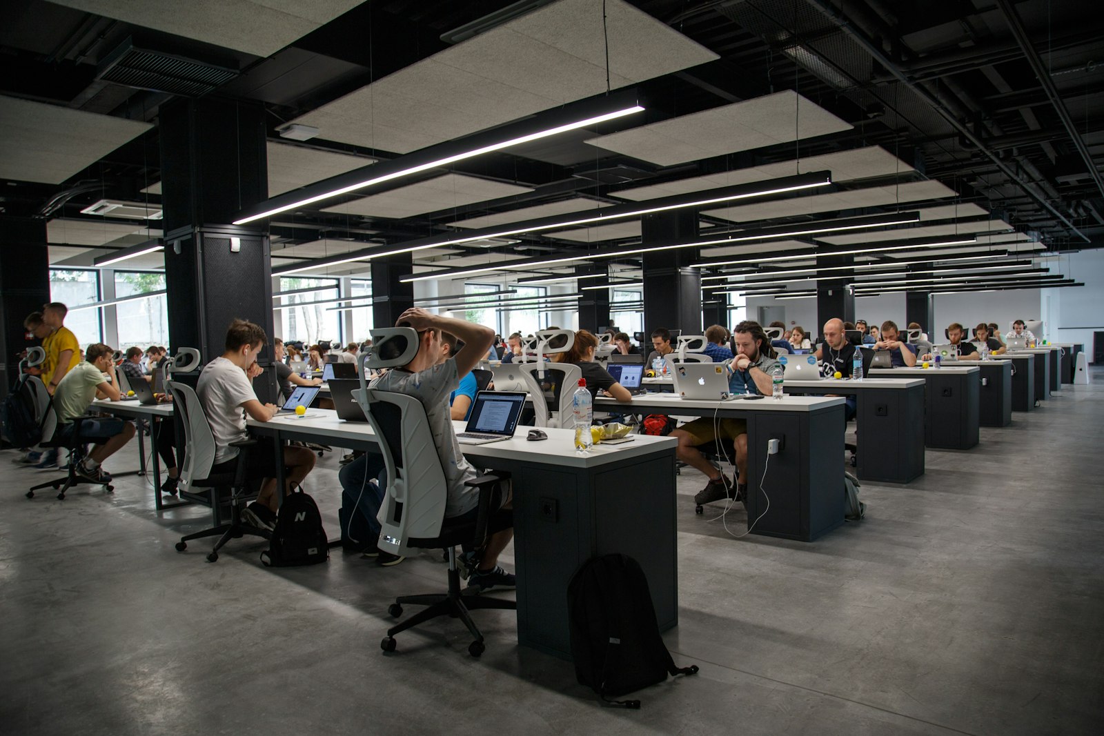Open space de bureaux occupé par des collaborateurs